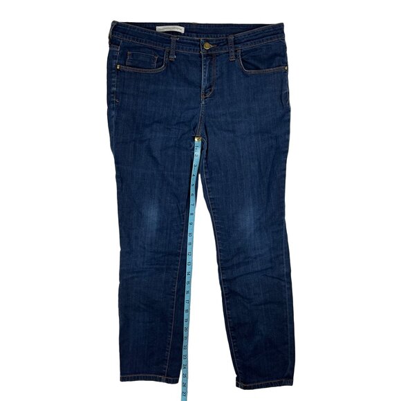 Anthropologie Pilcro Dark Wash Blue Jeans Sz 34 Stretch Denim Straight Mid-Rise - Picture 14 of 14